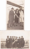 Two Vintage Snapshot Photographs People On Board SS Orford c1939 Model