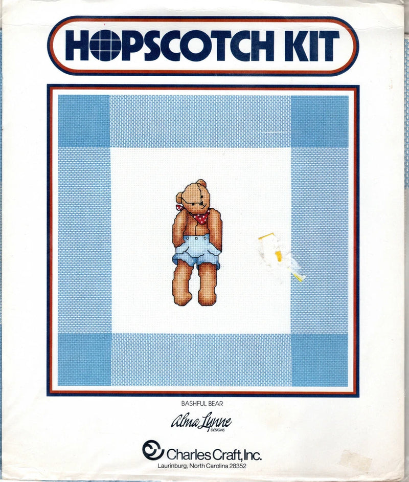 "Bashful Bear" Charles Craft Hopscotch Kit Stamped Cross Stitch Kit 5002 SEALED Model