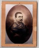 Photograph Soldier Portrait Oval Spray Mounted on Board Military Model