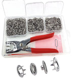 Snap Fasteners Kit 200 Sets, Metal Snap Button Kit with Fastener Pliers No Se... Model