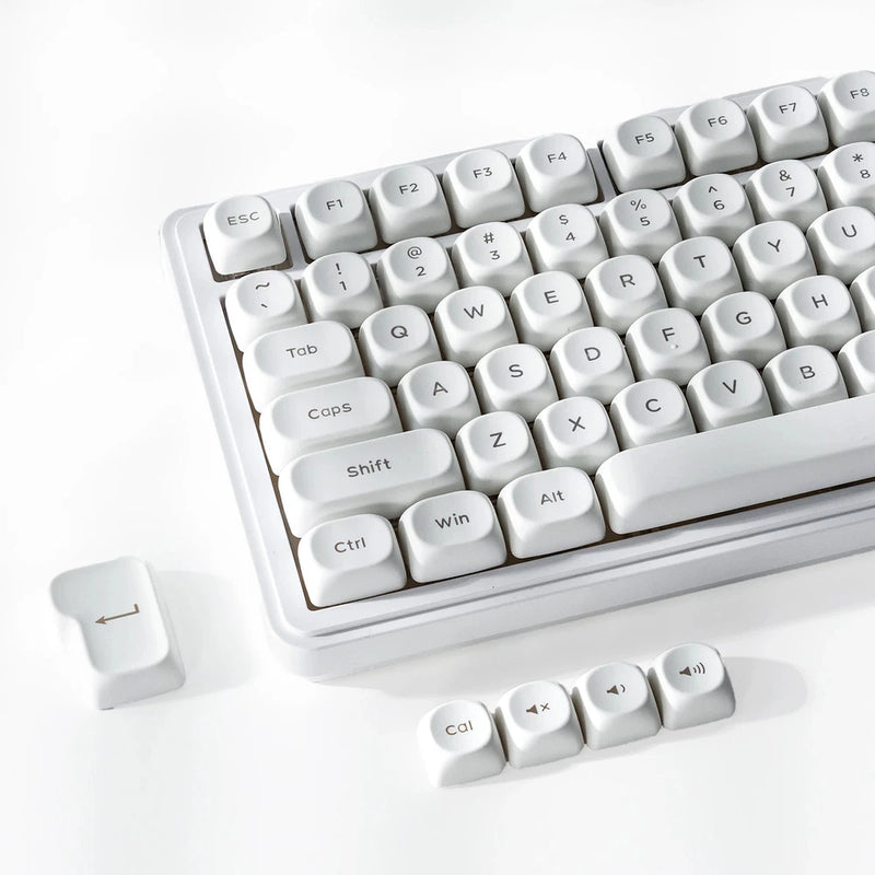 XVX White Round Keycaps MOA Profile Backlit Mechanical Keyboard Caps 104 Keys Model