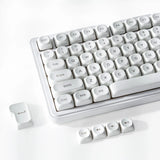 XVX White Round Keycaps MOA Profile Backlit Mechanical Keyboard Caps 104 Keys Model
