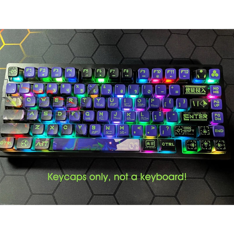 NEON GENESIS EVANGELION EVA-01 Mecha-01 Clear Keycap Set for Mechanical Keyboard Model