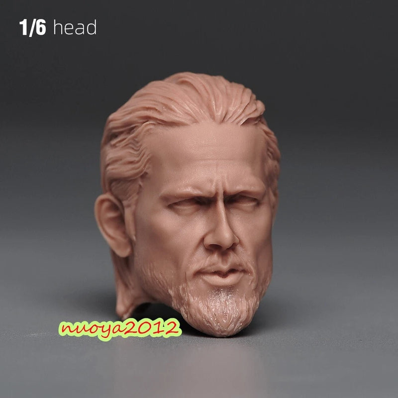 Unpainted 1/6 Soldier Head Sculpt Carved Model For 12'' Male Action Figure Body Model