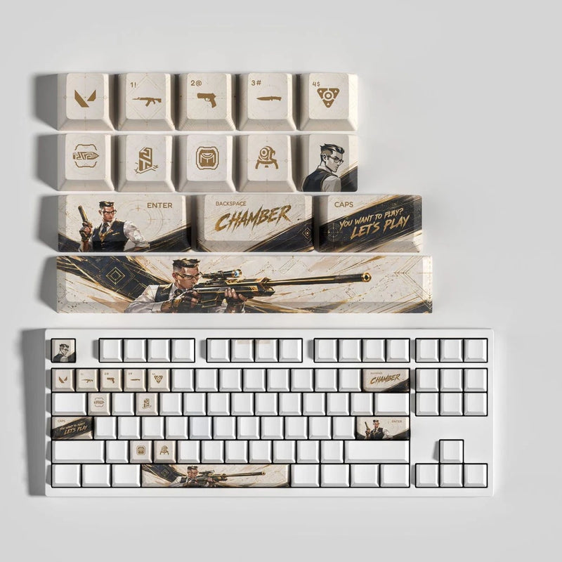 VALORANT CHAMBER 14-Key Keycaps Themed Gaming Keycaps, PBT Sublimation Printing Model