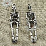 Free Ship 100 pcs tibetan silver skull charms pendant 39x9mm L-324 Charms