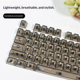 PC Keycaps 132Keys Russian Crystal Transparents Backlit Keycaps Original Profile Model