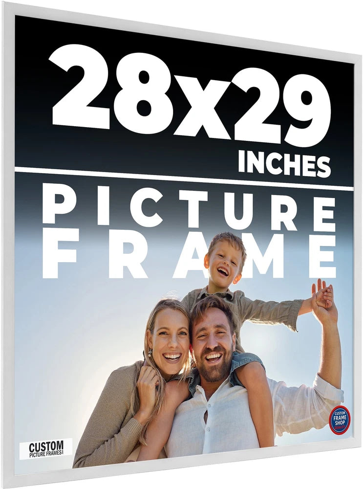 28x29 Frame White Real Wood Picture Frame Width 0.75 inches | Interior Frame Dep Model