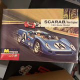 Monogram Scarab Rear Engined 1/24 Plastic Model Kit Sealed Parts Open Box Model