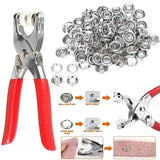 Sewing Kit with Metal Buttons,Included 100pcs Snap Button Kit with Fastener Tool Model