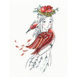 RTO counted Cross Stitch Kit "Red bird" M728, 14,5x22 cm, DIY Model