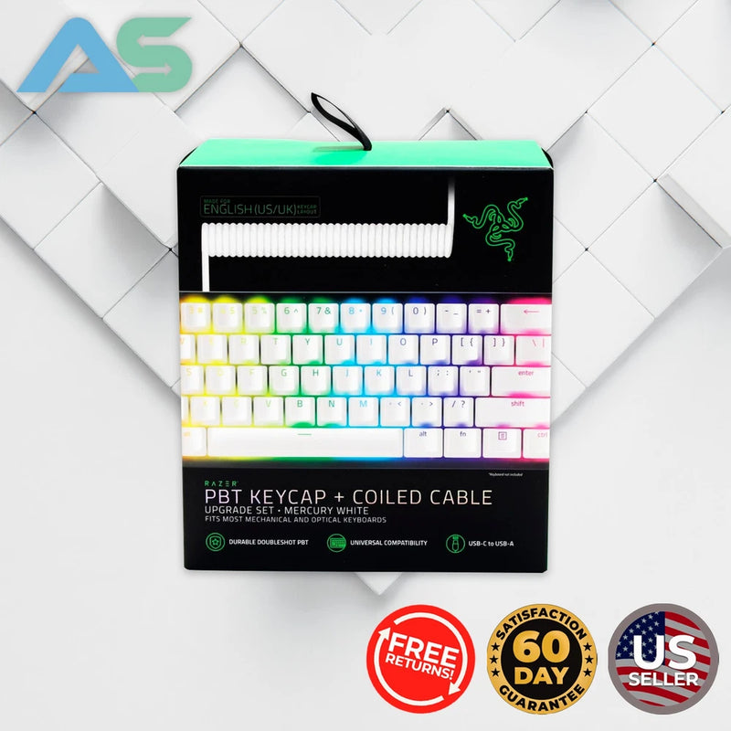Razer PBT Keycap + Coiled Cable Upgrade Set USB-C to USB-A | RC21-01490900-R3M1 Model