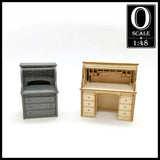 1:48 Scale Roll Top Desk Kit Set (unpainted wood) - PNWM Model