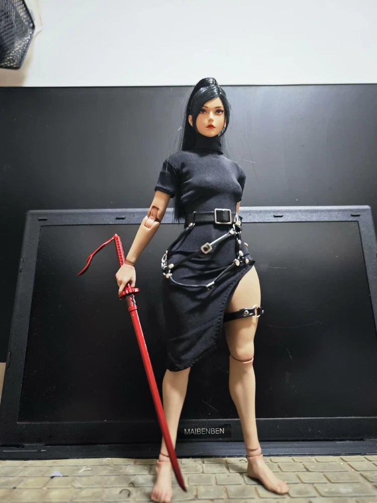 1/6 Scale Female Elastic Slit Dress Clothes Model Fit 12" PH TBL Action Figure Model