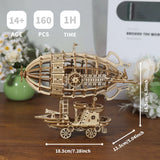 3D Wooden Airship Puzzle ?C Mechanical DIY Model Kit for Adults (US Stock) Model