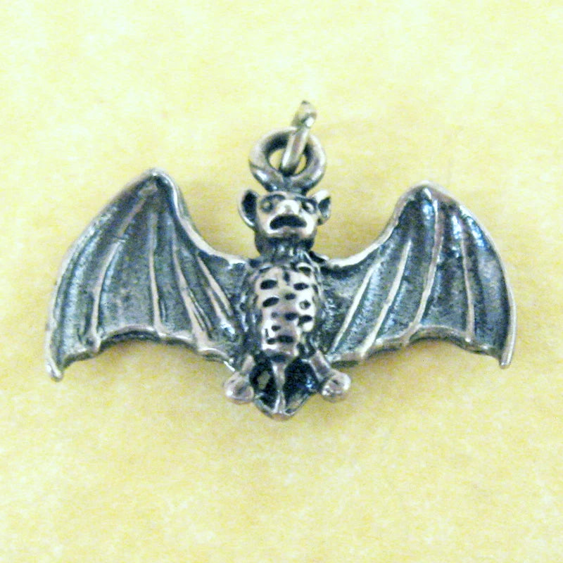 Vintage Sterling Halloween Bat Charm Charms