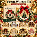 DIY Christmas Pearl Wreath Kit Beaded Holiday Craft Making Set Home Decor Model