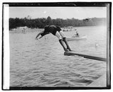 Photo:1921 Bathing Beach Diver Diving Board Swimwear Photo Model