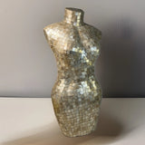 Vtg Female Mannequin Figure Capri Shell Mosaic Jewlery Display Wood 21¡± Model