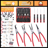8Pcs 9" Heavy Duty Snap Ring Pliers Set - Internal/External Circlip Tool Kit Model