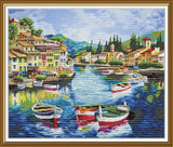 DIY Tinted canvas cross stitch kit Aquamarine Siesta Seaside Craft Gift 3453 Model