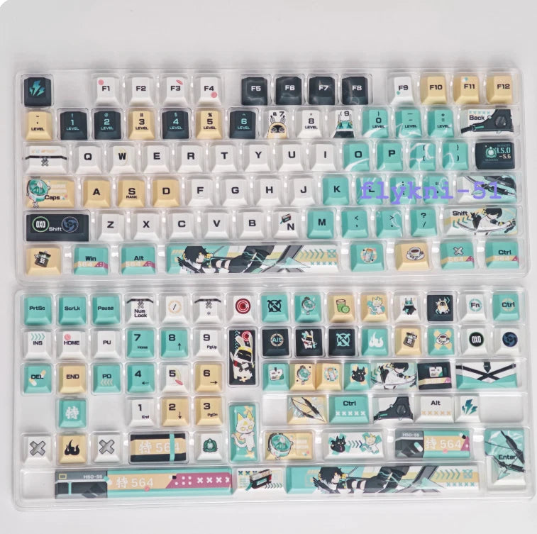 ZZZ Zenless Zone Zero Asaba Harumasa PBT Keycap For Cherry MX Keypads Keys Set Model