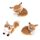 Mini Fox Plush Toy Cute Animal Figurine Home Table Decor Ornament Gift Kids Model