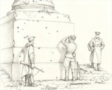 1/35 WWII Military Soldiers 3 Resin Figures Monument Ruins Diorama Kit Unpainted Model