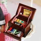 1:12 Miniature Needlework Kit Sewing Supply Needle Box Tools Dollhouse Hussif Model
