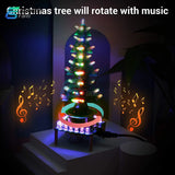 Rotating Colorful Music Christmas Tree LED Water Lamp Light Electronic DIY Kit Model