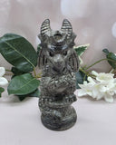 Pyrite Dragon Carving Winged Dragon 4.5" 15.7oz Metallic Crystal Figurine Model