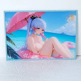 Ayaka Poolside Popsicle Premium Waifu Card Anime Girl Wall Art Oversize Board A5 Model