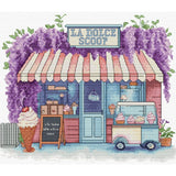 Luca-S counted cross stitch kit "Ice Cream Scoop", 24x20cm, DIY Model