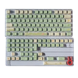 123Keys Dye Subbed PBT Green Flower Keyboard Keycaps FA Profile for Mechanical Model