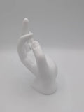 Ring Holder Hand Figurine Display Ceramic White Okay Decorative Fingers Figure Model
