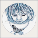 RTO counted Cross Stitch Kit "Girl with batterfly" M176, 32x32 cm, DIY Model