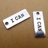 BULK 100Pcs I CAN Charms DIY Jewelry Making Pendant Antique Silver Charms
