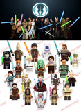 21PCS Star Battle 2nd Coruscant Jedi Order Knight 4cm Plastic Figure DIY Toy Model