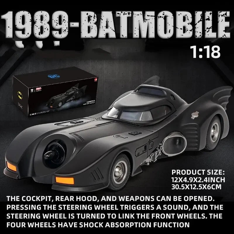 1/18 Alloy Classic Movie Car Batmobile Bat Sports Car Model Diecast Metal Racing Model