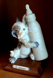 Vtg 1984  Giuseppe Armani "Kitten with Milk Bottle" figurine 7 " Signed  Italy Model