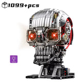 1099+Pcs Mechanical Skull Building Blocks Set Robotic Skull Model with Power Mot Model