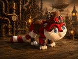 Steampunk Cat Figurine 3.25x7x2 | Articulated Fantasy Gear Cat Desk D¨¦cor Model