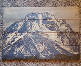 Wile E. Wood Alaska Snow-Capped Mountain Rustic Photo Picture on Board 20