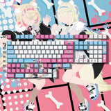 Fuwamoco Hololive Keycaps Set 132 PBT Cherry Profile Anime Key Caps Model