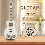 3D Wooden Mechanical Melodious Guitar Assembly Building DlY Model Kit Puzzle Toy Model