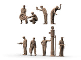 Garage Mechanics Figures 1:24 Scale 3D Printed Resin Diorama Set Model