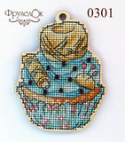 DIY cross stitch kit on wood "Pearl" Model