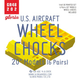Gloria GR48202 1/48 U.S. Aircraft 20" Wheel Chocks (6 Pairs) 3D Printed Set Model