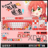 Anime Bocchi the Rock Kita Ikuyo Theme PBT Keycap 122pcs for Mechanical Keyboard Model