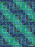 12 Block Log Cabin Quilt Kit Batik Fabric PACIFIC NIGHTS #2  NEW  Pre-cut Model